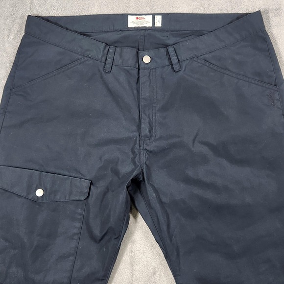 Fjallraven Pants Mens Medium 40x36 Navy Greenland Jeans G-1000 Cargo Hiking - Picture 2 of 16